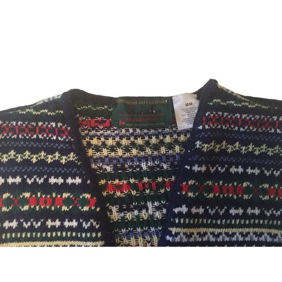 Northern Reflections Vintage Vest Knit Fair Isle Button Front - Picture 3 of 4